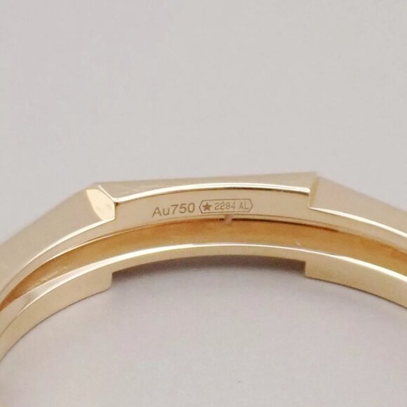 GUCCI Logo Link To Studded Ring Au750 (18K) Size 22 Yellow Gold Italy 25RK868 - Picture 13 of 13